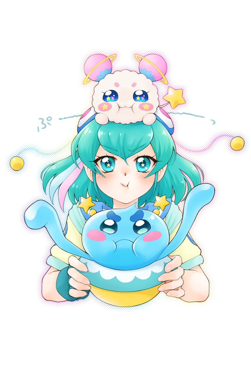 光之美少女、Star☆Twinkle 光之美少女、芙瓦 (光之美少女) 1名女孩 触角 水色瞳 水色发 生物