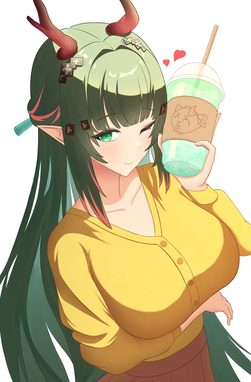 明日方舟、明日方舟：终末地、庄芳怡 (明日方舟) 1名女孩 手臂托在乳房下 脸红 辫子 乳房