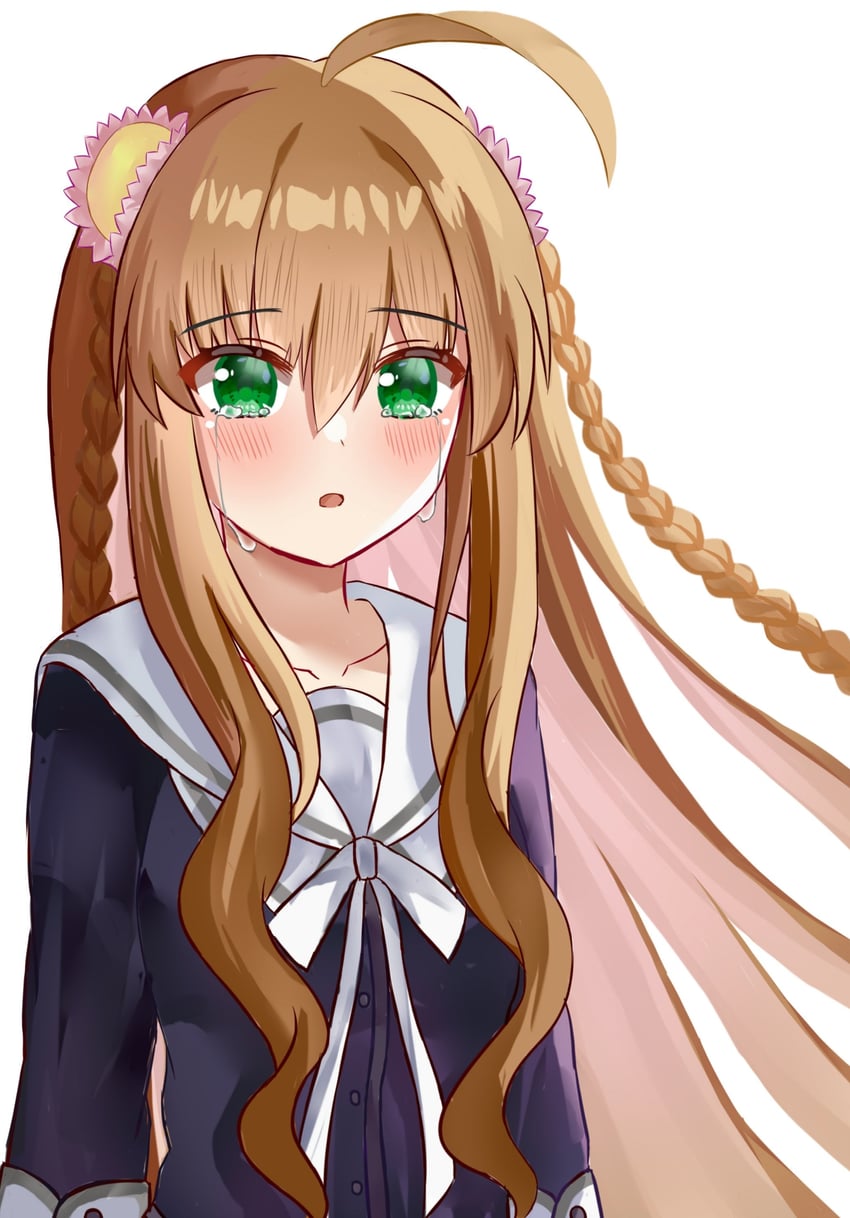 Rewrite、神户小鸟 1名女孩 惊讶 呆毛 替换服装 手放在身体两侧