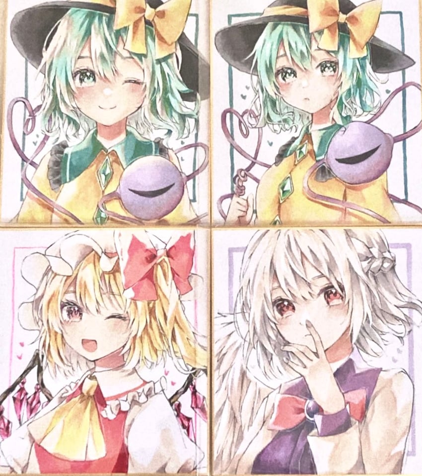 东方Project、芙兰朵露·斯卡蕾特、稀神探女 3人女子 :D 微笑 阿斯科特领巾 黑帽子