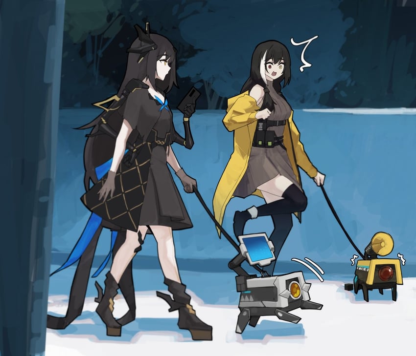 少女前线、伯莱塔M92F (少女前线)、丹德莱恩 (少女前线) 3人女子 黑发 棕发 手机 额外手臂