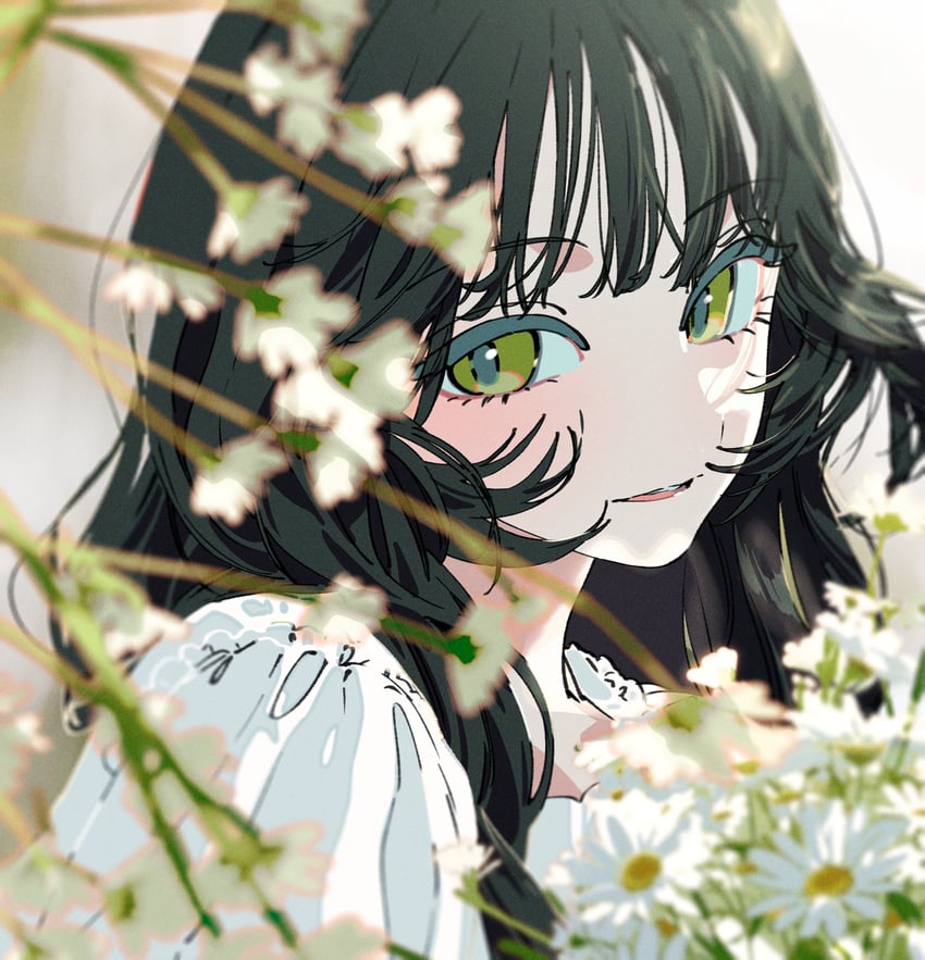 原创 1名女孩 黑发 模糊 模糊前景 景深