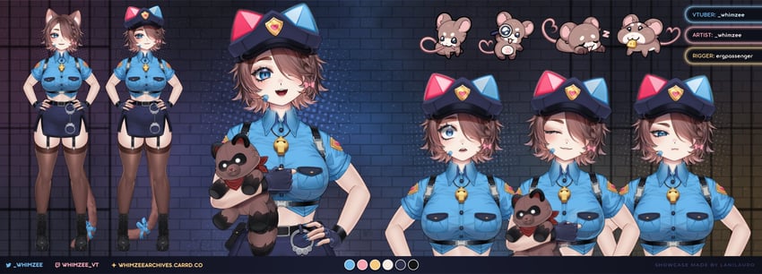 个人势虚拟主播、Whimzee (Vtuber) 1名女孩 兽耳 蓝眼 靴子 蝴蝶结