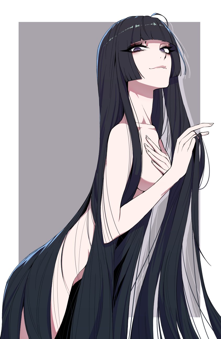 原创 1名女孩 屁股 黑色眼线 黑发 齐刘海
