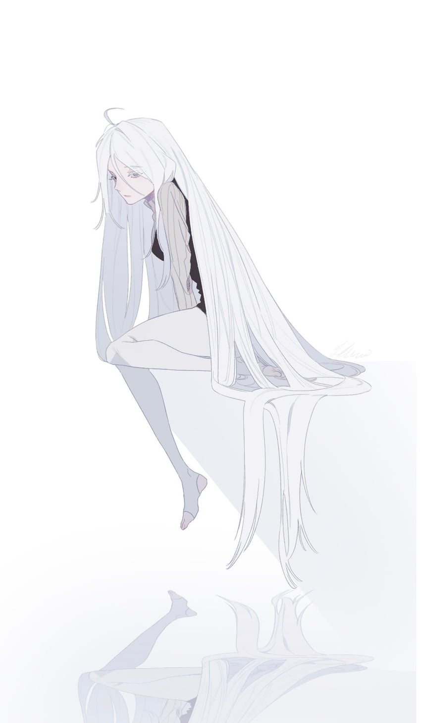 边狱公司、Project Moon、浮士德 (Project Moon) 1名女孩 呆毛 发型长度变动 (更长) 裸腿 黑色马甲