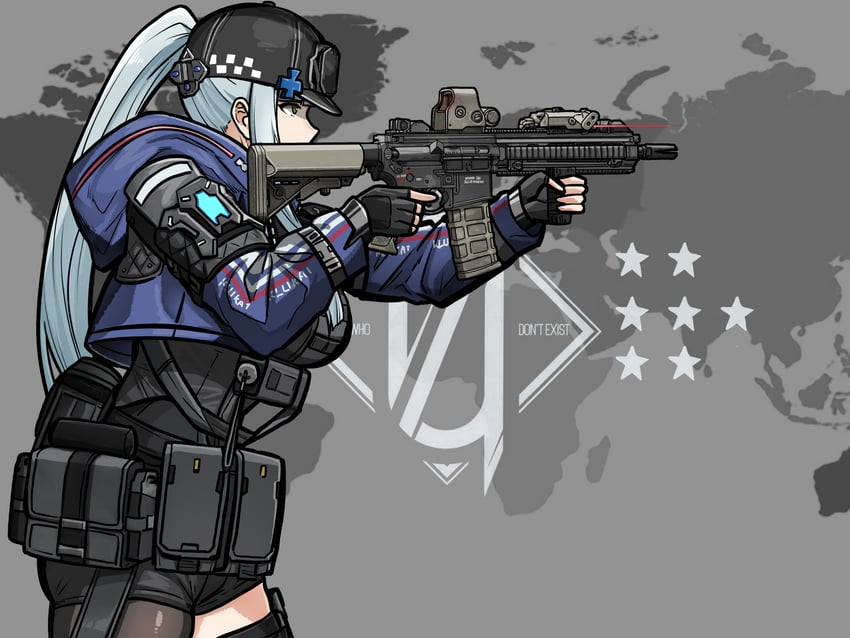 少女前线、少女前线2：追放、HK416 (少女前线) 1名女孩 404小队Logo 瞄准 突击步枪 棒球帽