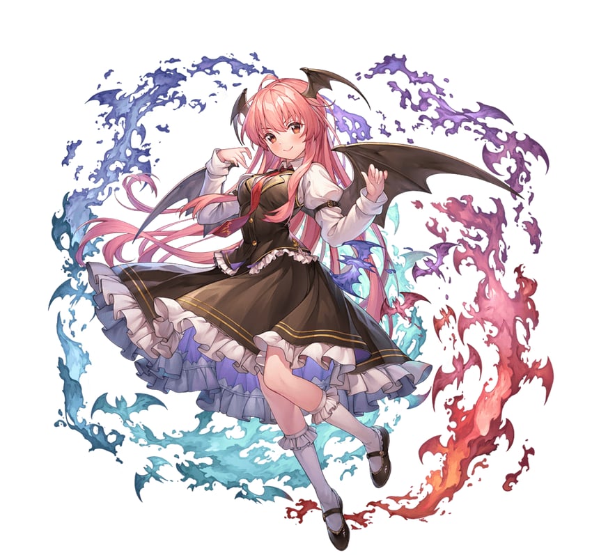 东方Project、东方阿尔卡迪亚记录、小恶魔 1名女孩 气场 蝙蝠 黑鞋 黑色裙子