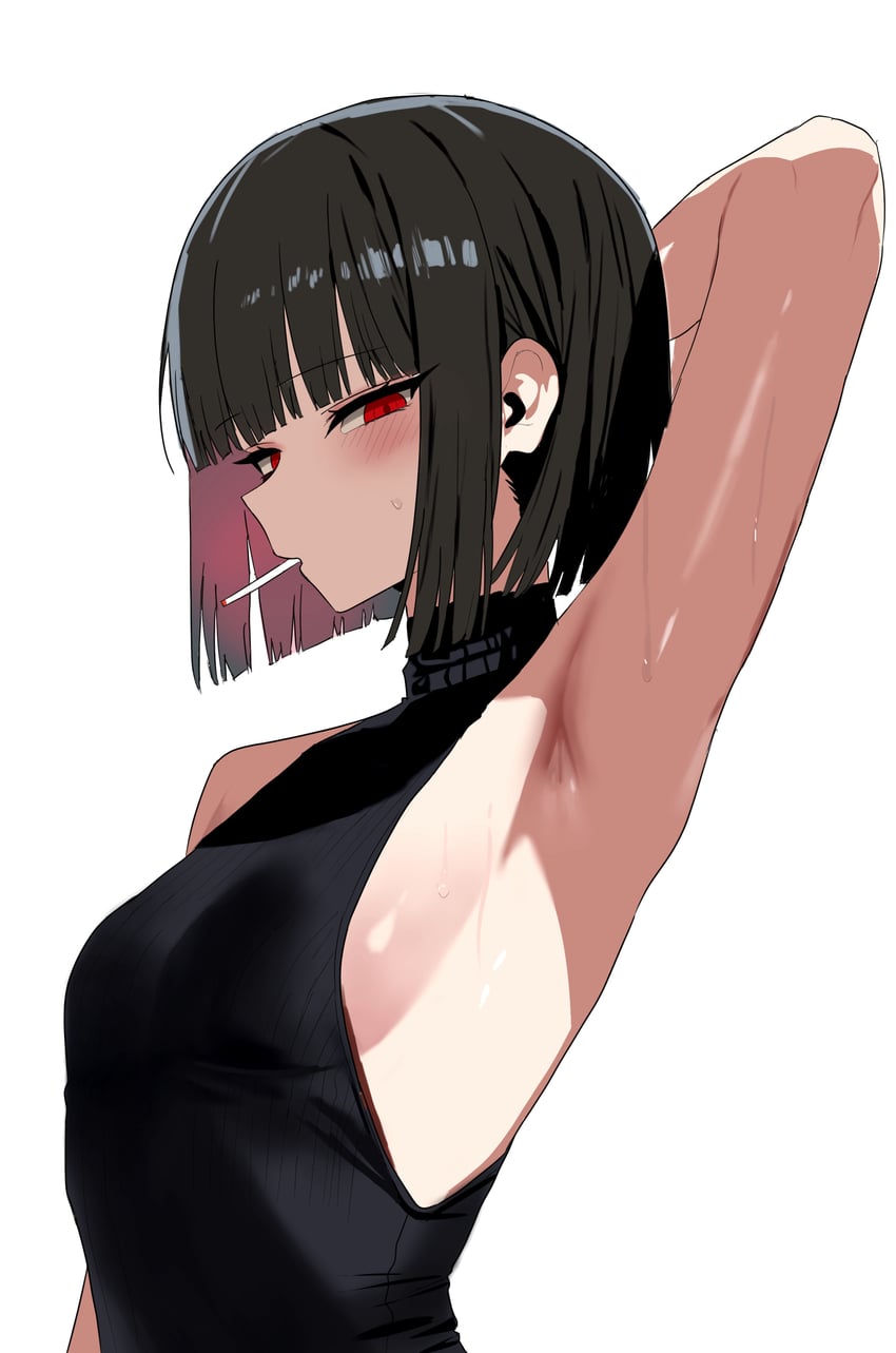 边狱公司、Project Moon、良秀(月亮计划) 1名女孩 举手 腋下特写 腋下 黑发