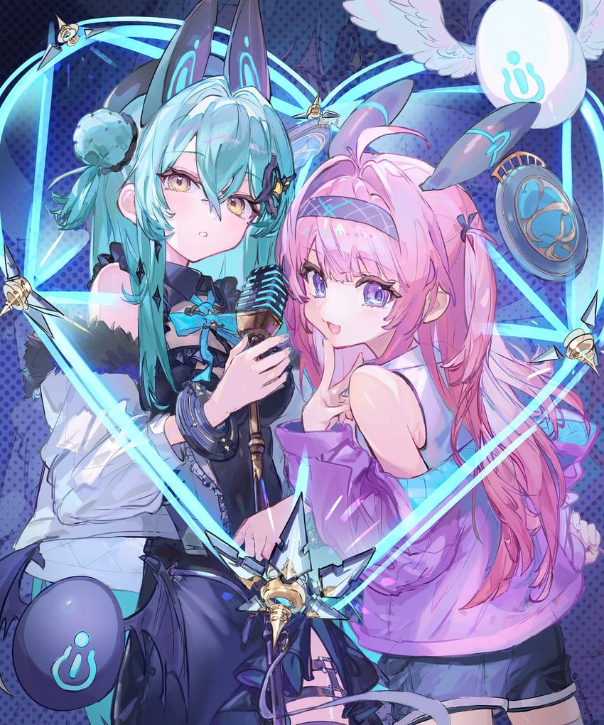 影之诗、影之诗：超越世界、axia (shadowverse: worlds beyond) 2名女孩 兽耳 周年纪念 贝雷帽 黑帽子