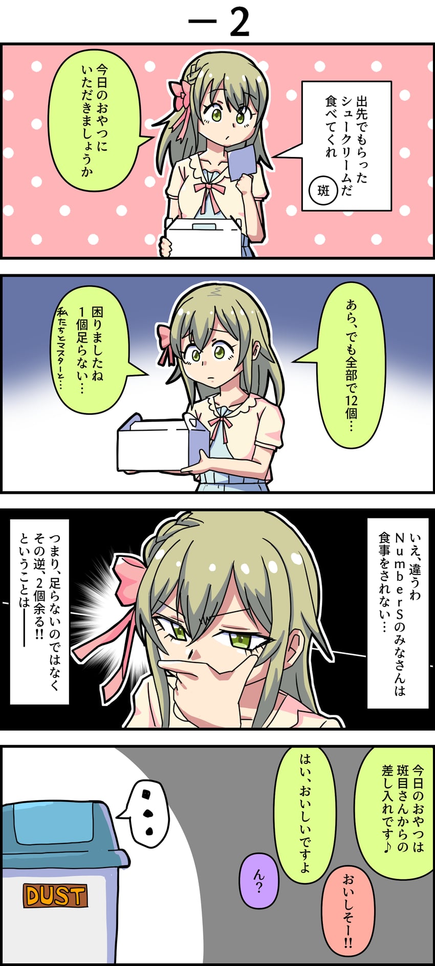 东京偶像计划、诗织 (Project Tokyo Dolls) ... 1名女孩 四格漫画 蓝色连衣裙 蝴蝶结