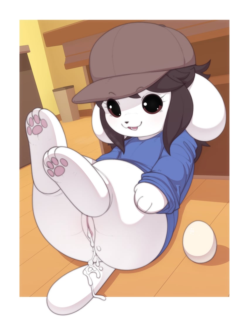 三角符文、Undertale/Deltarune、提米 1名女孩 棒球帽 蓝色毛衣 身体皮毛 边框