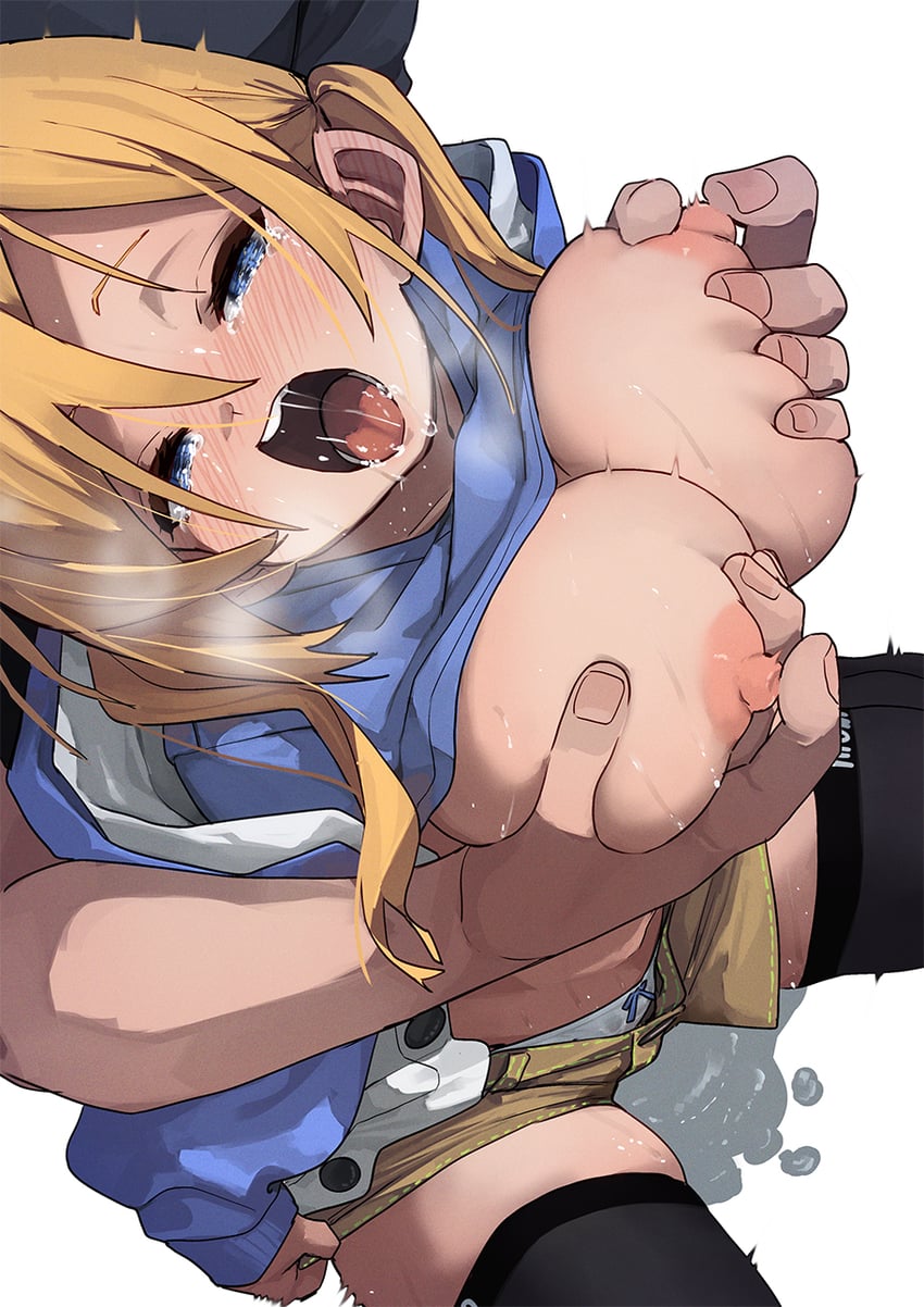 原创、小太 (Fu-Ta) 1名男孩 1名女孩 黑色过膝袜 金发 蓝眼