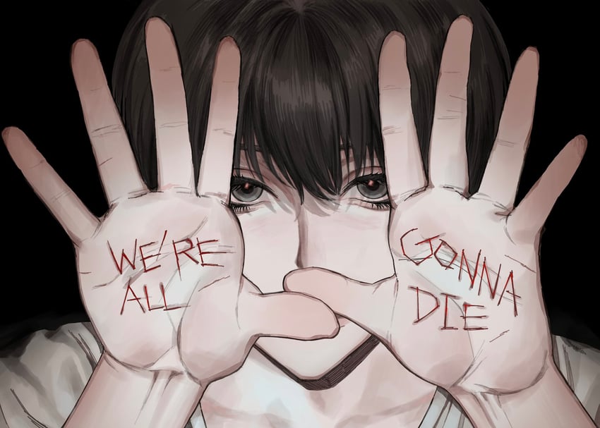 原创 1名男孩 卧蚕 黑色背景 黑瞳 黑发