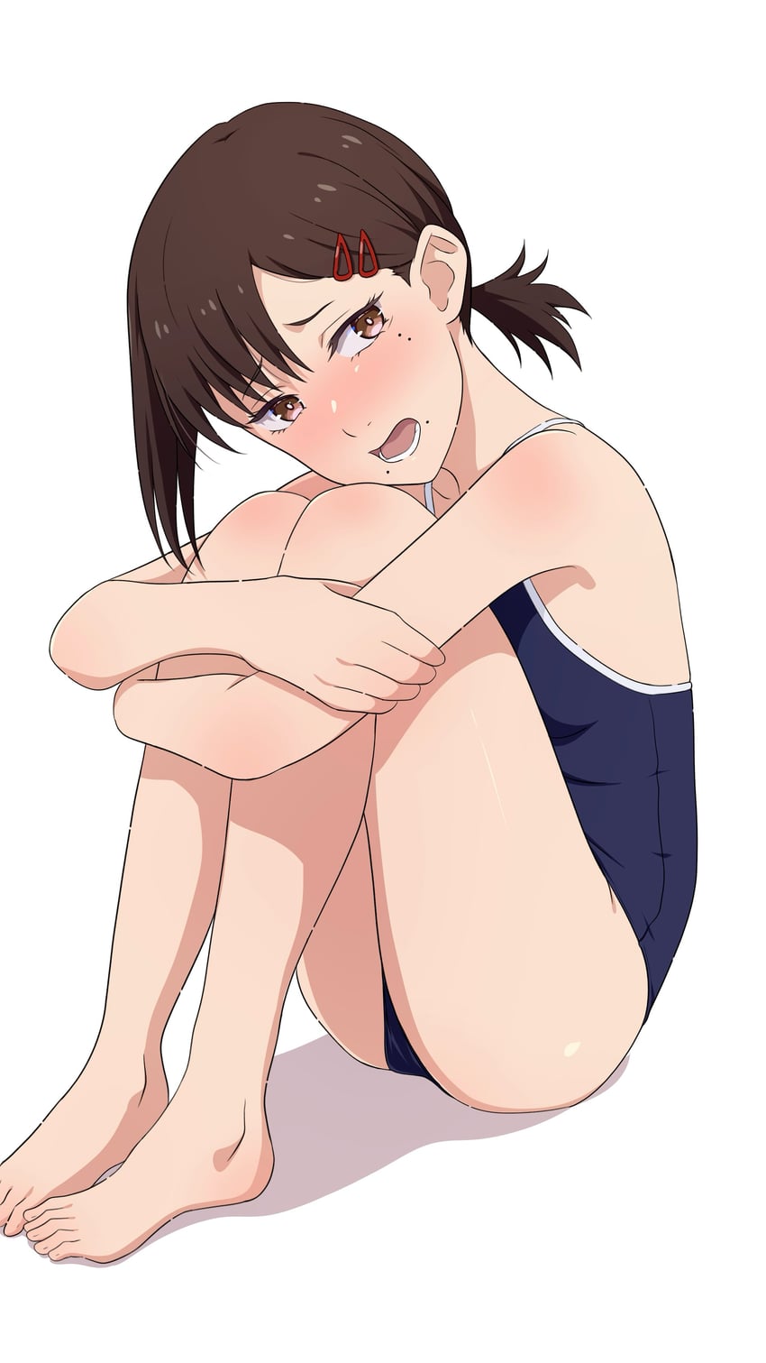 电锯人、东山小红 1名女孩 赤脚 黑发 发饰 发夹