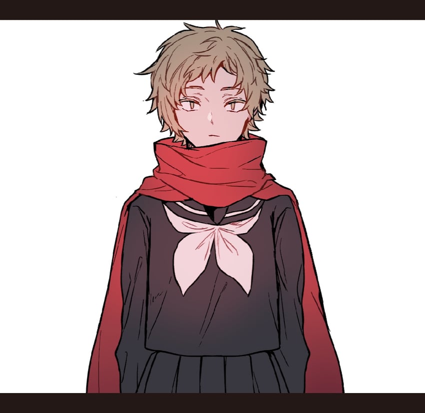 阳炎Project、鹿野修哉 1名男孩 黑色水手服 黑衬衫 黑色裙子 金发