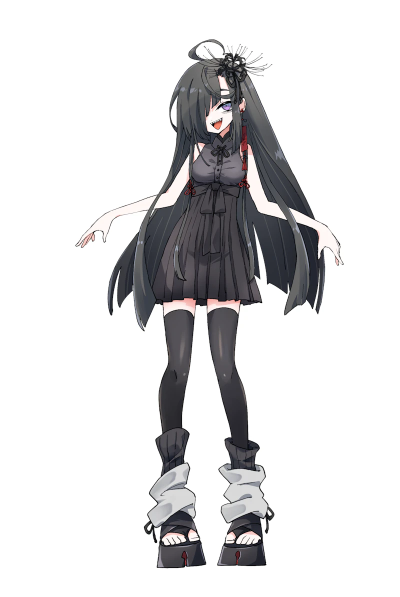 原创 1名女孩 :D 呆毛 露肩 黑发