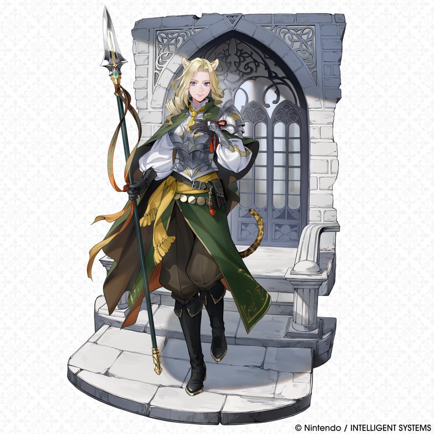 火焰纹章、火焰之纹章 回声、hanya (fire emblem) 1名女孩 兽耳 铠甲 黑色靴子 金发