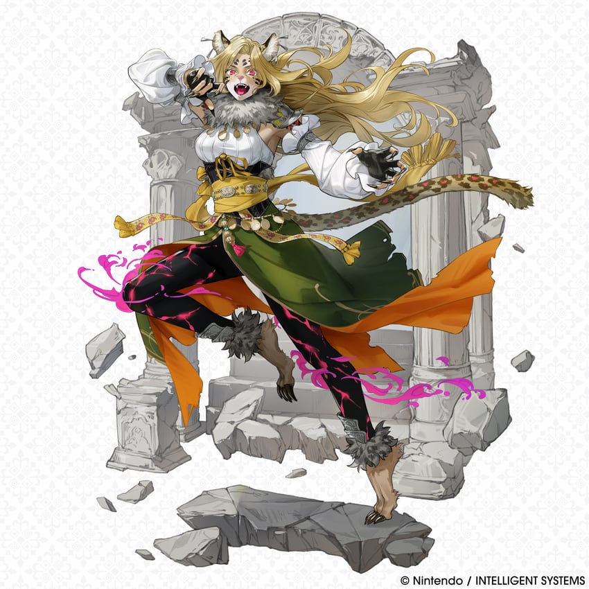 火焰纹章、火焰之纹章 回声、hanya (fire emblem) 1名女孩 腋下 赤脚 金发 乳房