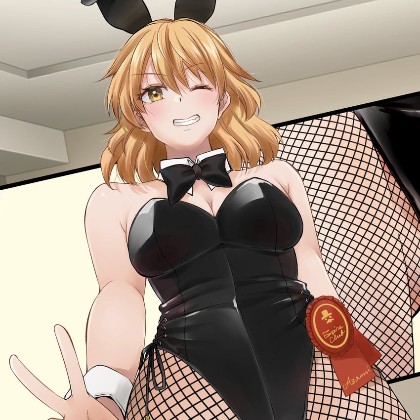 二次元插画 1名女孩 兽耳 黑色蝴蝶结 黑色蝶形领结 黑色紧身连体衣