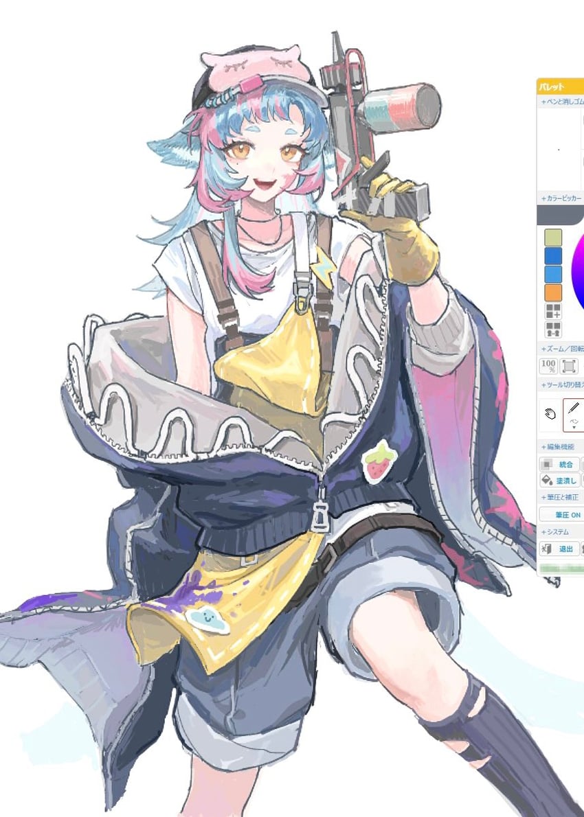 明日方舟、蒂皮 (明日方舟) 1名女孩 :D 兽耳 画框中的绘图软件 鸟耳