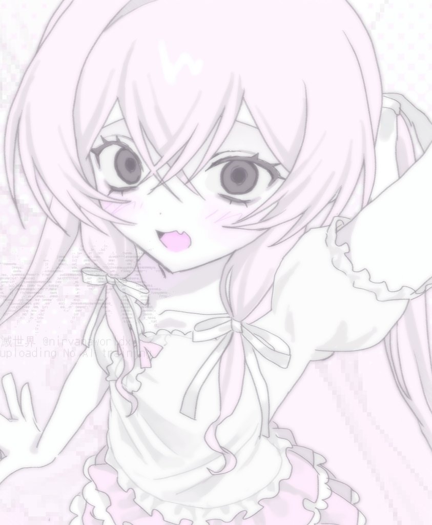 原创、A酱 (Meidodown) 1个其他角色 脸红 蝴蝶结 点状鼻 连衣裙