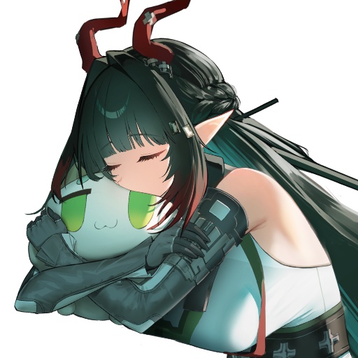 明日方舟、明日方舟：终末地、庄芳怡 (明日方舟) 1名女孩 露肩 黑色手套 黑发 闭眼