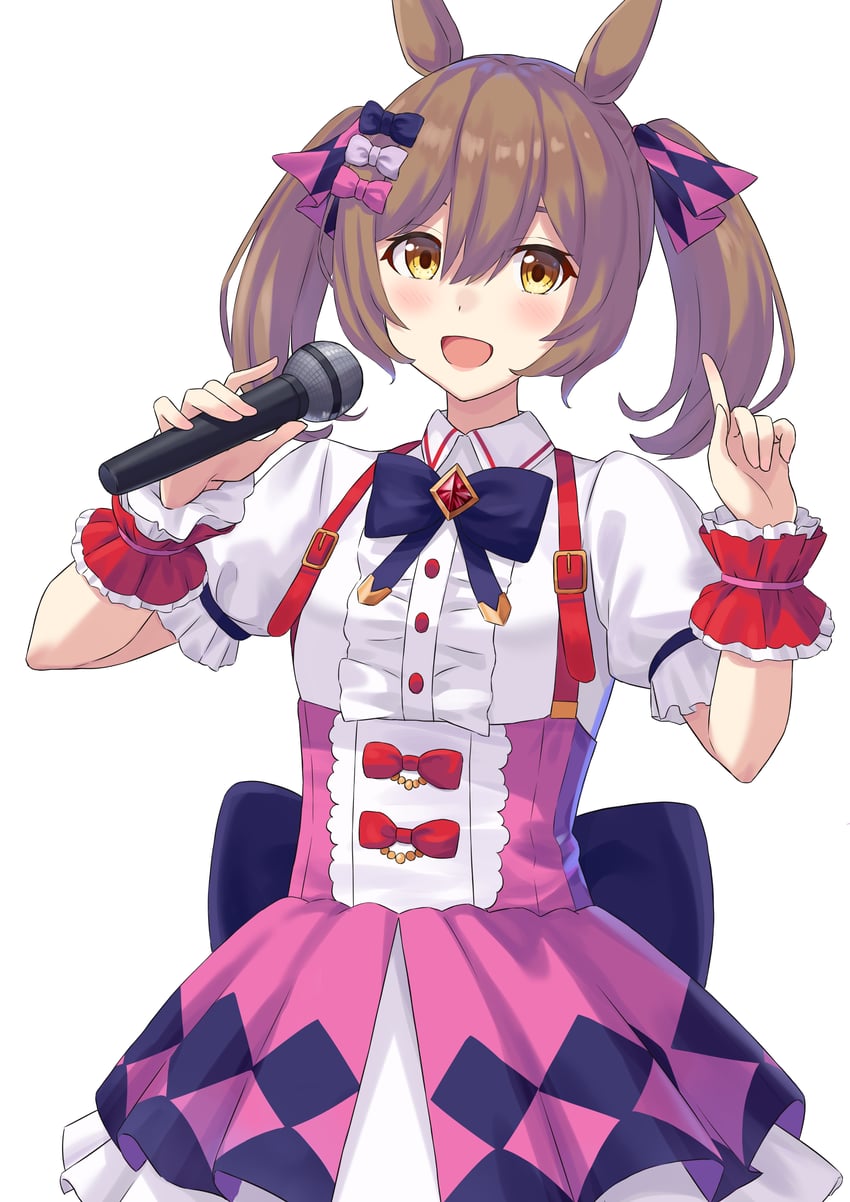 赛马娘、醒目飞鹰 (Love 4ever) (赛马娘)、醒目飞鹰 (赛马娘) 1名女孩 兽耳 黑色蝴蝶结 脸红 蝴蝶结