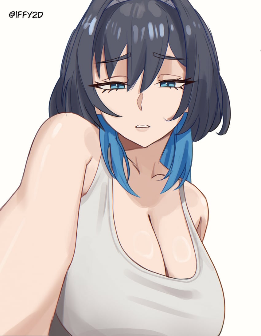 Hololive、Hololive英语、议会 (Kronii) 1名女孩 替换服装 黑发 蓝眼 蓝发