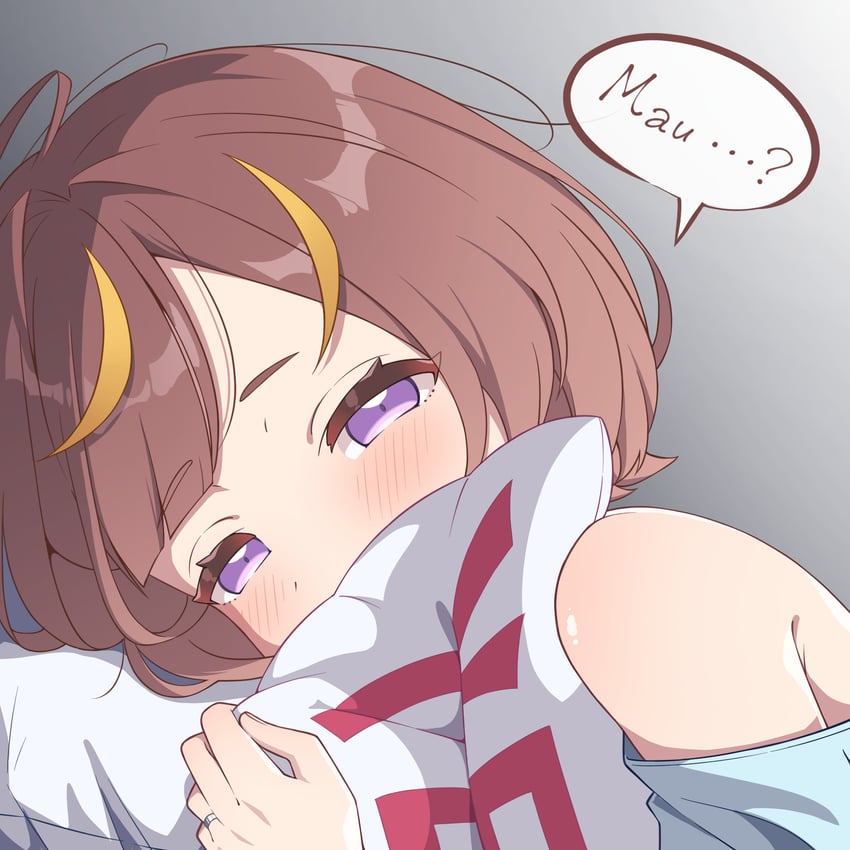 Hololive、Hololive Indonesia、阿尼娅·梅尔菲莎 1名女孩 呆毛 替换服装 金色挑染 波波头