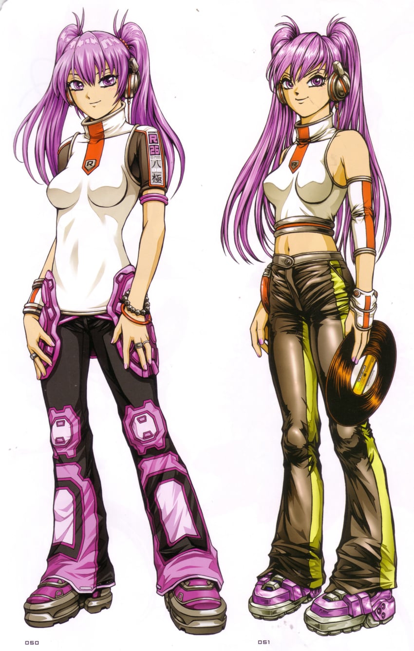 Beatmania IIDX、Bemani、水城芹香 1名女孩 黑裤子 乳房 赛博时尚 露肩袖