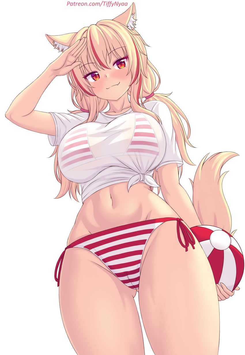 原创、Tiffy 1名女孩 兽耳毛 兽耳 大腿间可见臀部 球