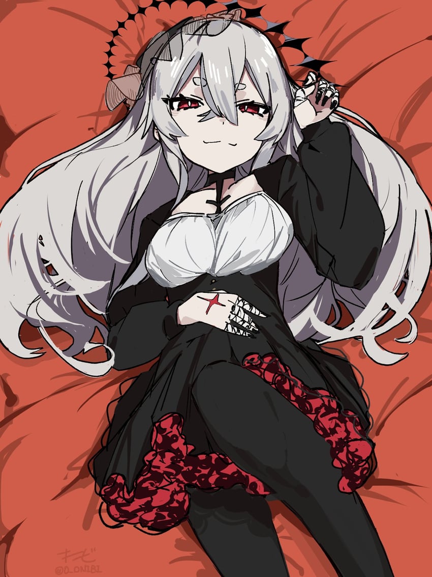 UTAU、剧药 1名女孩 缠绷带的手指 绷带 床单 黑色连衣裙