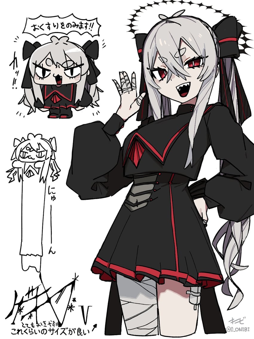 UTAU、VOCALOID、剧药 1名女孩 呆毛 缠绷带的手指 缠着绷带的腿 绷带
