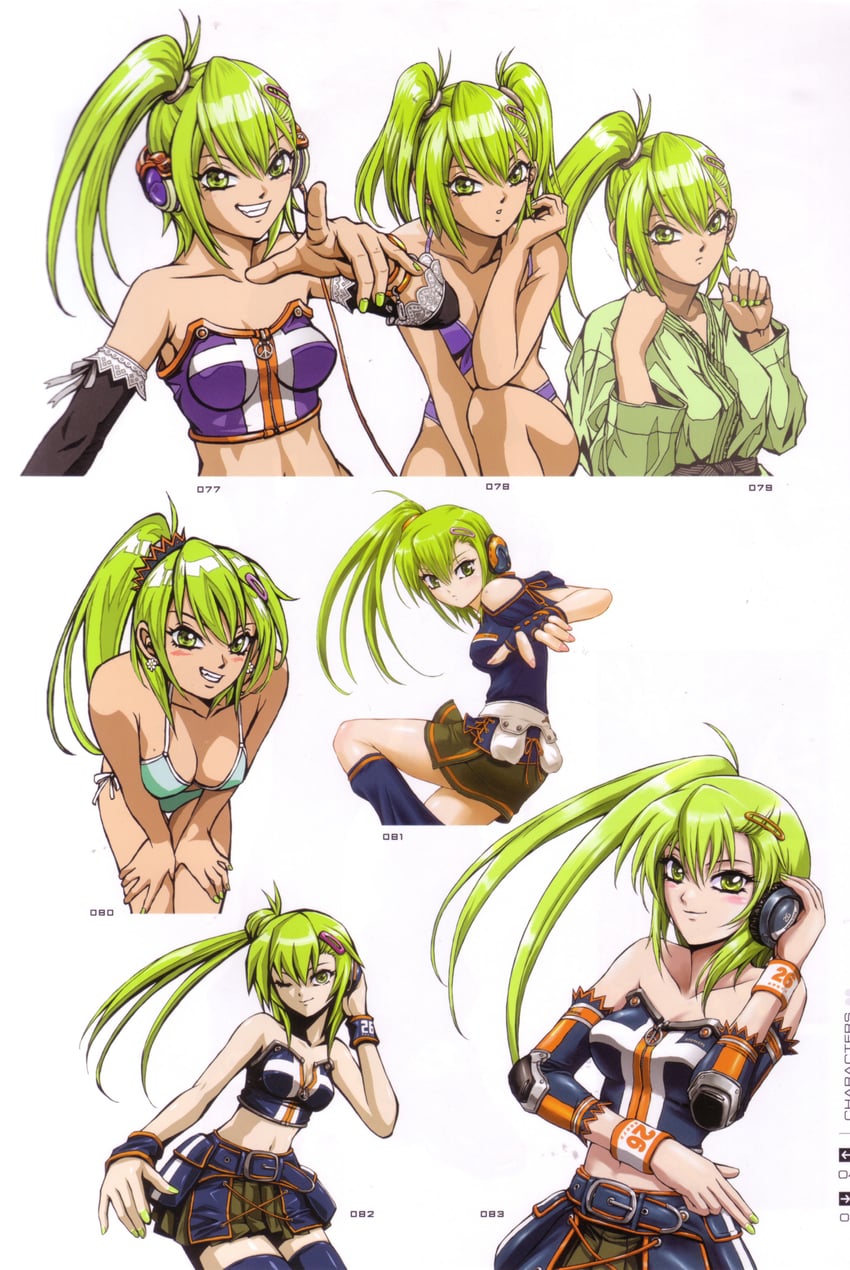 Beatmania IIDX、beatmania iidx 10th style、Bemani 1名女孩 比基尼 蓝色袜套 蓝色衬衫 蓝色抹胸