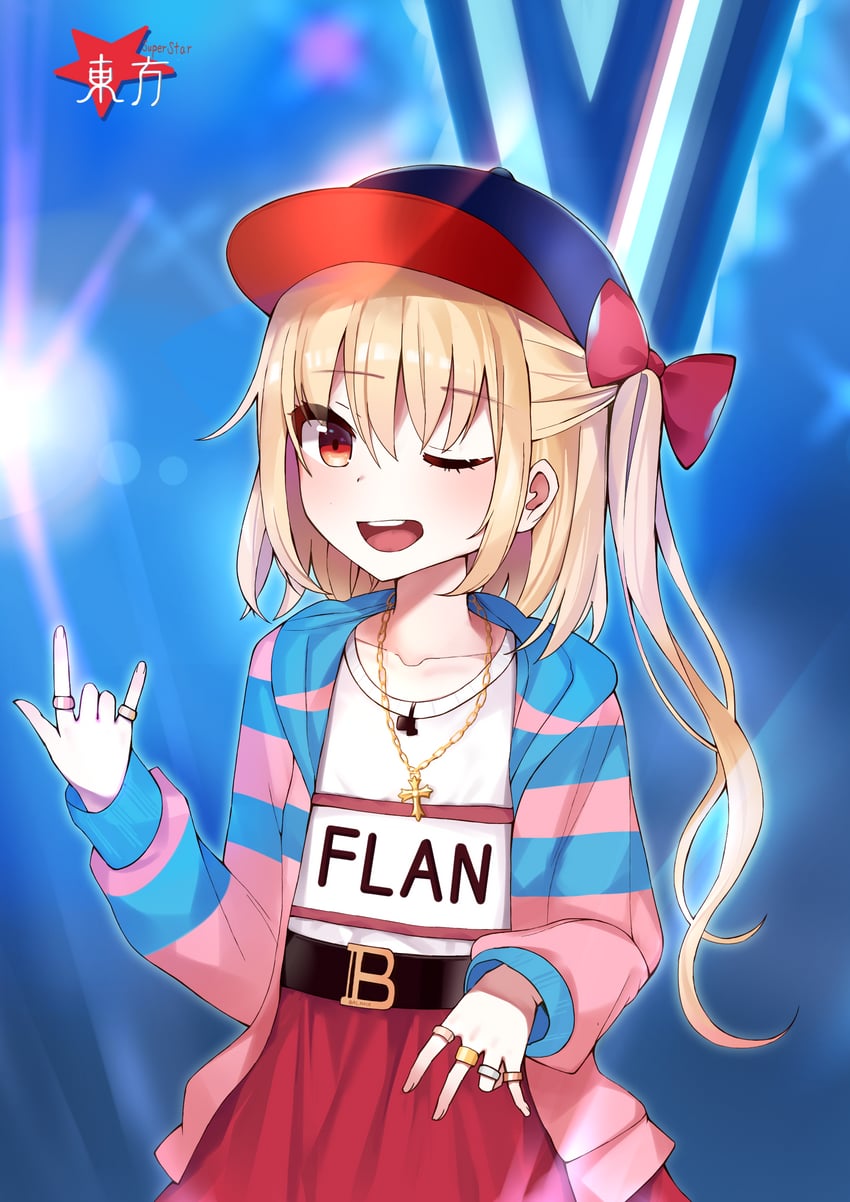 东方Project、芙兰朵露·斯卡蕾特 1名女孩 :D 微笑 替换服装 替换头饰