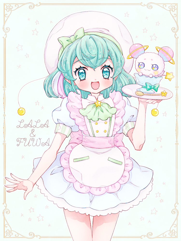 光之美少女、Star☆Twinkle 光之美少女、芙瓦 (光之美少女) 1名女孩 触角 围裙 水色瞳 水色发