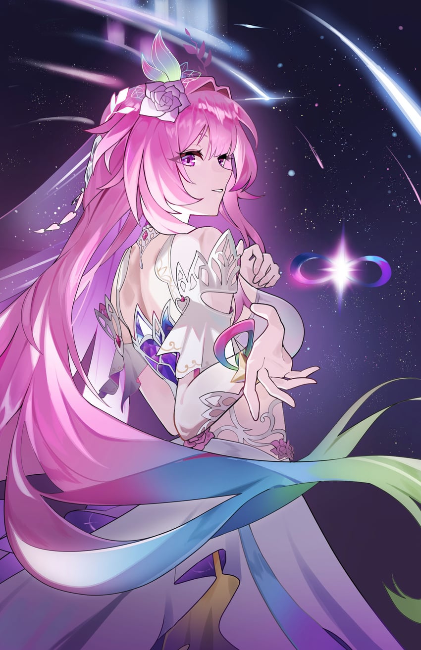 崩坏：星穹铁道、崩坏系列、希蕾妮 (冥府/崩坏：星穹铁道) 1名女孩 翁法罗斯 (崩坏：星穹铁道) 水色发 乳房 菱形瞳孔