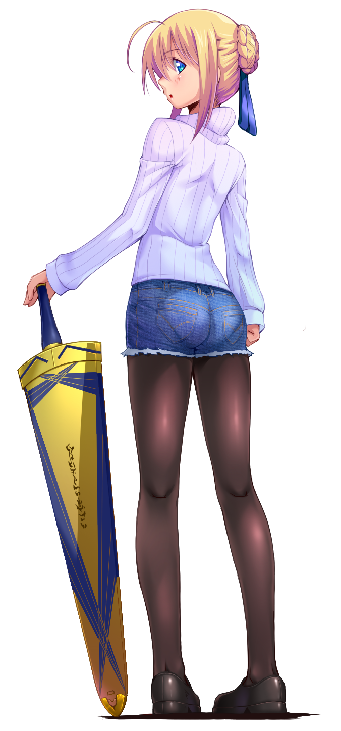 Fate/stay night、Fate系列、阿尔托莉雅·潘德拉贡 (Fate) 1名女孩 呆毛 替换服装 屁股 阿瓦隆 (Fate)