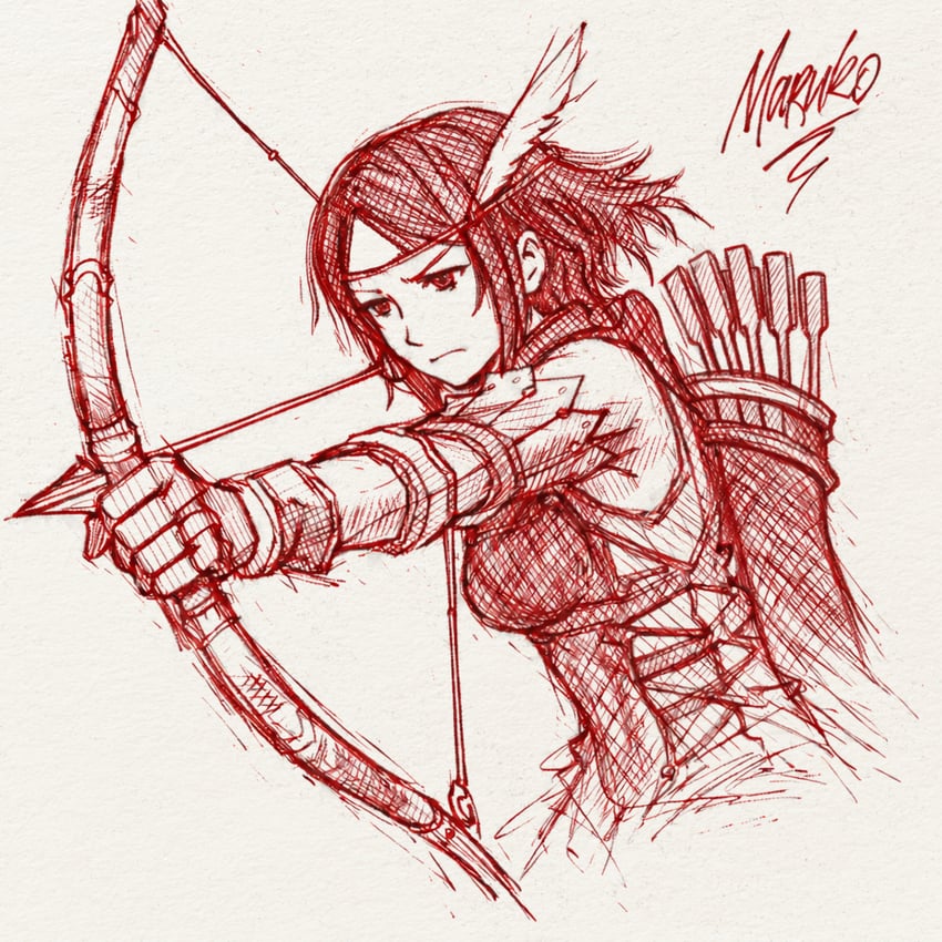 火焰纹章、火焰纹章：觉醒、诺瓦露 (火焰之纹章) 1名女孩 箭 弓（武器） 乳房 头环