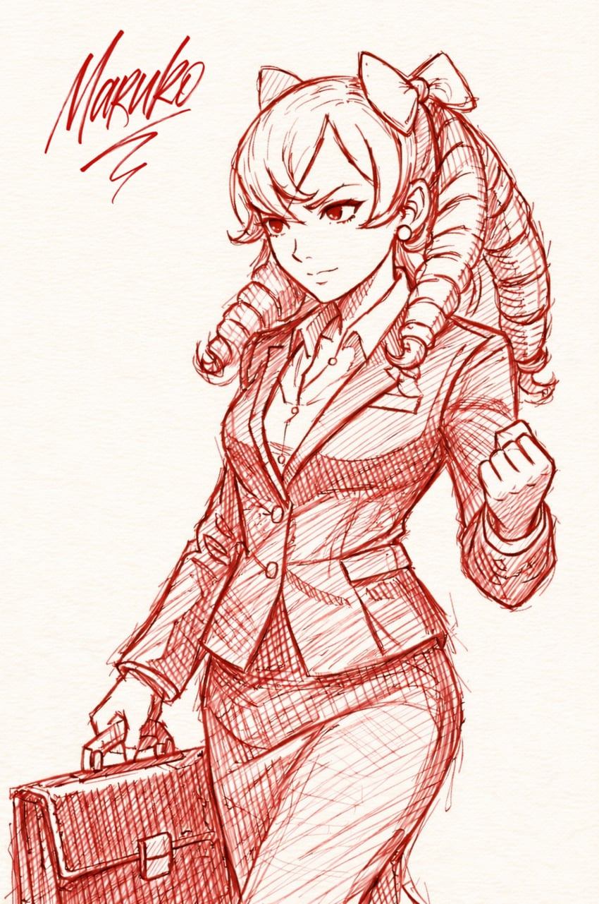 火焰纹章、火焰纹章：觉醒、玛莉贝尔 (火焰之纹章) 1名女孩 替换服装 蝴蝶结 乳房 公文包