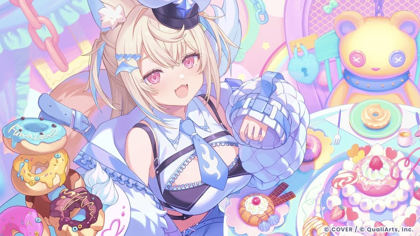 Hololive、Hololive Dreams、Hololive英语 1名女孩 :D 兽耳 黑帽子 金发