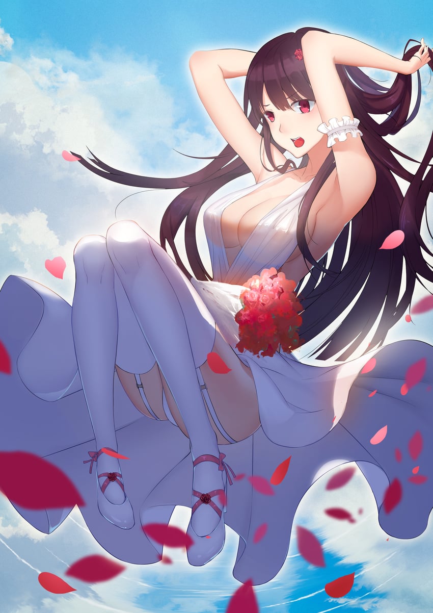 少女前线、WA2000 (少女前线) 1名女孩 臂环 腋下 举起双手 屁股