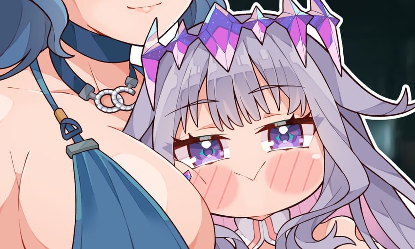 少女前线、少女前线2：追放、Hololive :> 乳沟 模糊 模糊背景 脸红