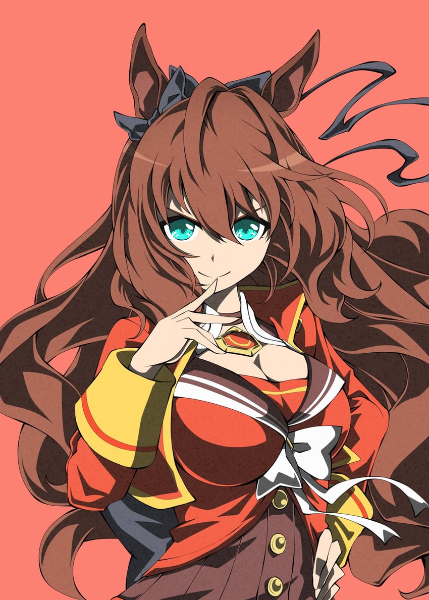 赛马娘、丸善斯基 (Formula R) (赛马娘)、丸善斯基 (赛马娘) 1名女孩 兽耳 蓝色蝴蝶结 蓝眼 蝴蝶结