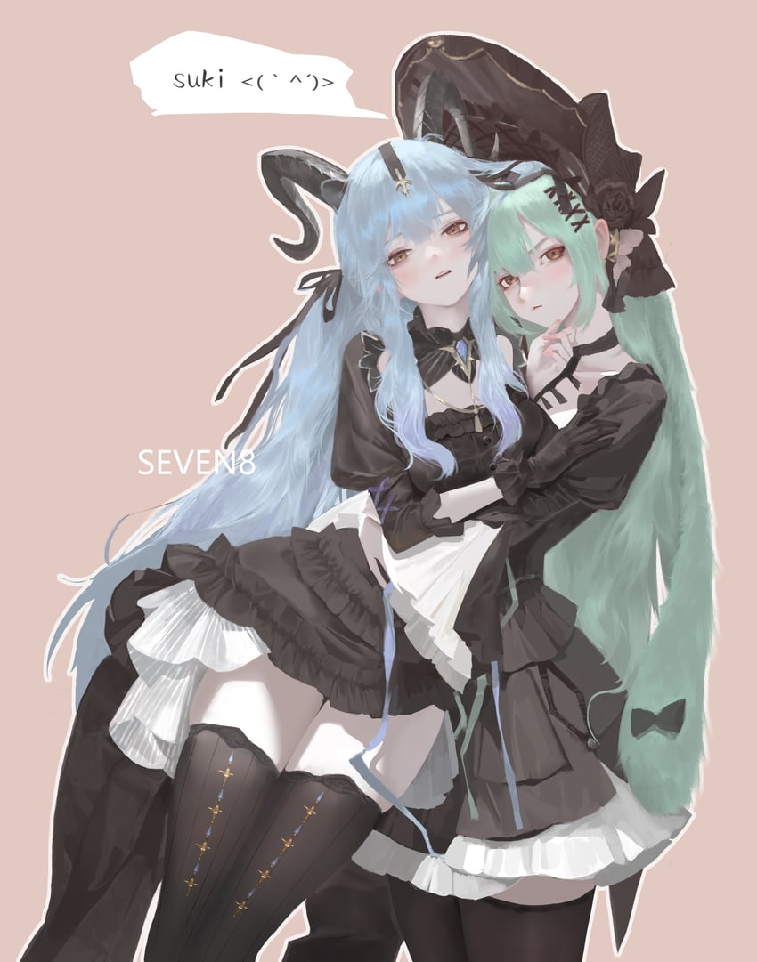 明日方舟、BanG Dream!、Bang Dream! It's MyGO!!!!! 2名女孩 兽耳 作者名 黑色软帽 黑色项圈