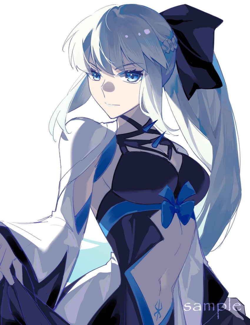 Fate/Grand Order、Fate系列、摩根勒菲 (Fate) 1名女孩 黑色蝴蝶结 蓝眼 蝴蝶结 乳房