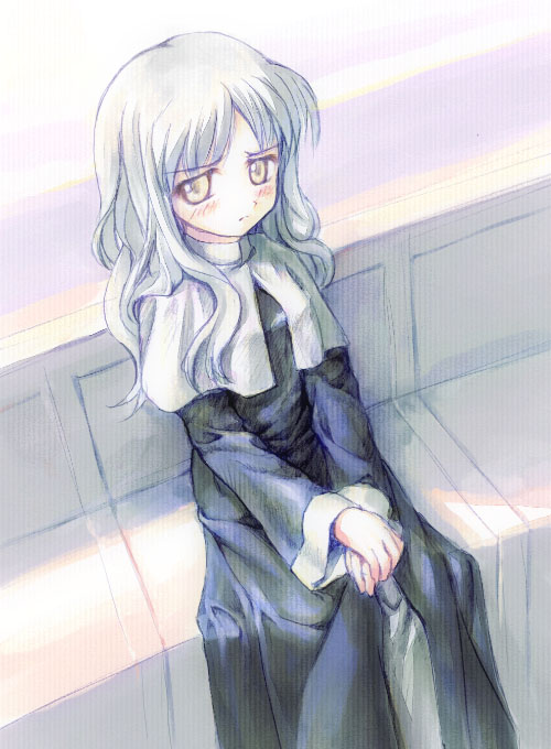 Fate/hollow ataraxia、Fate系列、卡莲·奥尔黛西亚 1名女孩 黑色连衣裙 脸红 连衣裙 长发