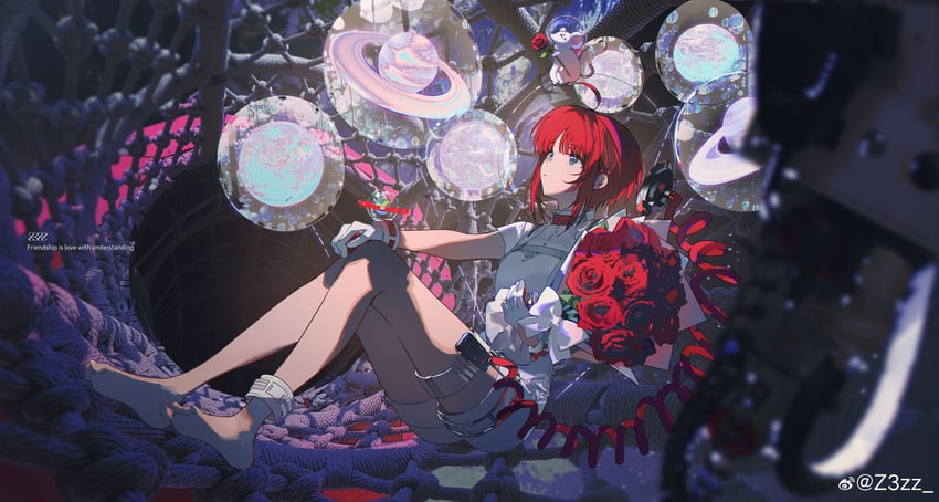 原创、p.h (z3zz4) 1名女孩 呆毛 脚链 赤脚 腰带