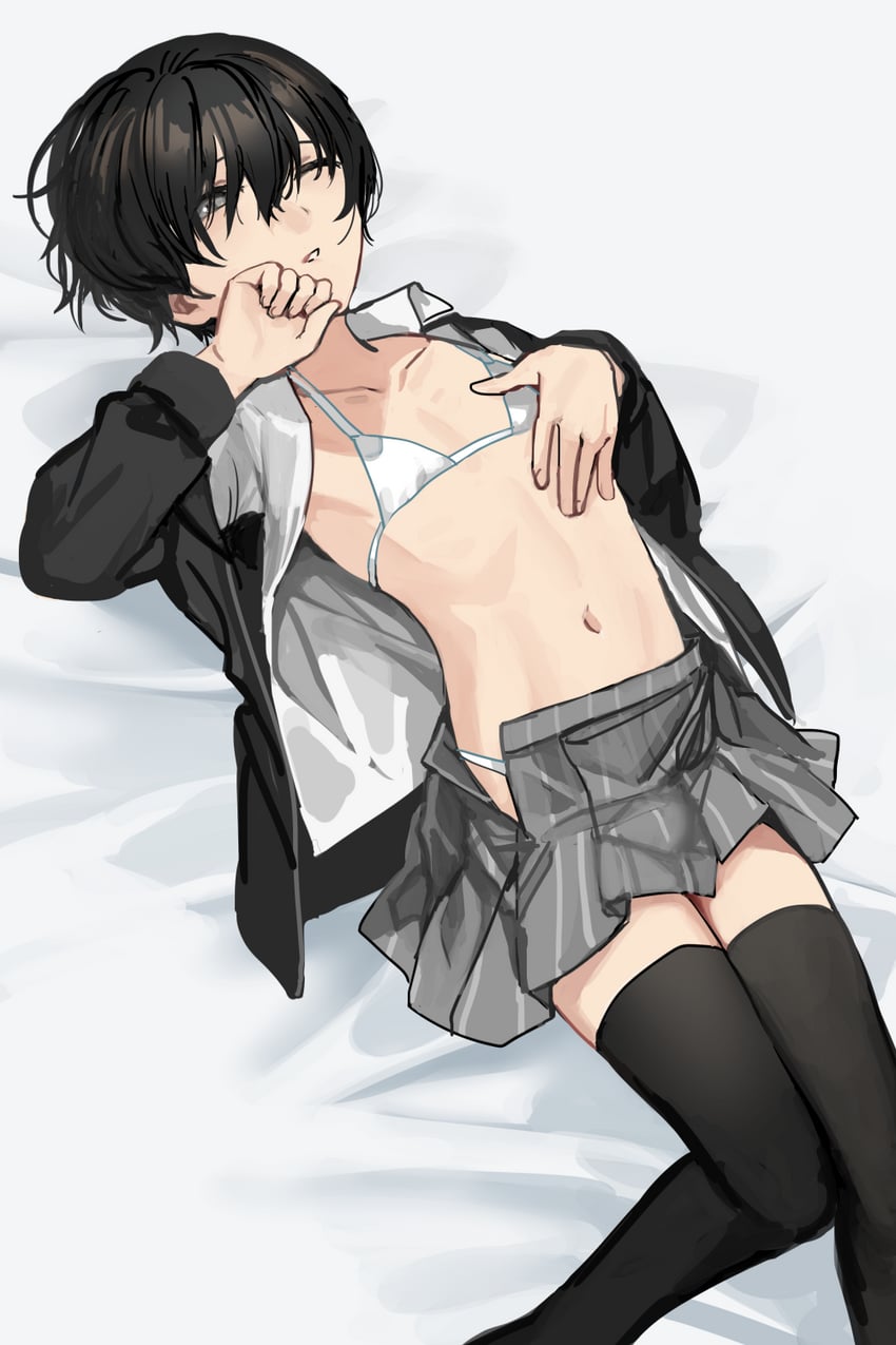 原创、激 (砂场 (nczd5875)) 1名男孩 床单 比基尼 黑发 黑色夹克