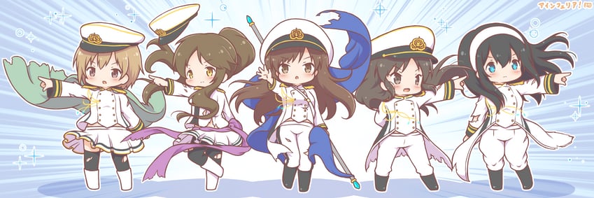 偶像大师、偶像大师 灰姑娘女孩、相叶夕美 5名女孩 愤怒面孔 手放在背后 黑色靴子 黑发